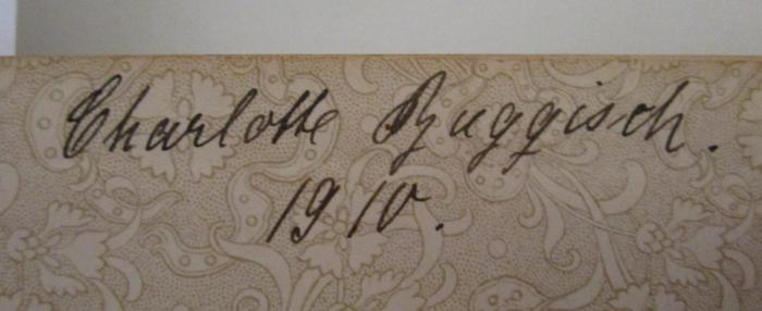  Rembrandt als Erzieher : von einem Deutschen (1909);- (Buggisch, Charlotte), Von Hand: Autogramm, Name, Datum; 'Charlotte Buggisch 1910.'. 