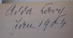 - (Carg, Adda), Von Hand: Autogramm, Name, Datum; 'Adda Carg Jan. 1904'. 