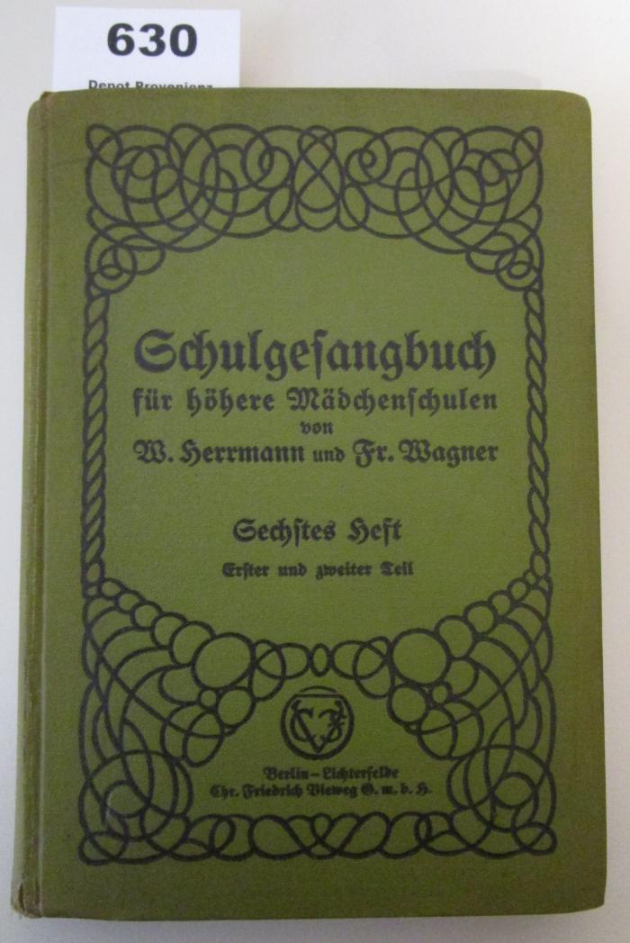 Schulgesangbuch : Ausgabe A für höhere Mädchenschulen, Lyzeen und weiterführende Anstalten (1924)