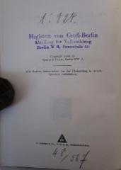 - (Magistrat von Großberlin), Von Hand: Inventar-/ Zugangsnummer; '48/567'. 