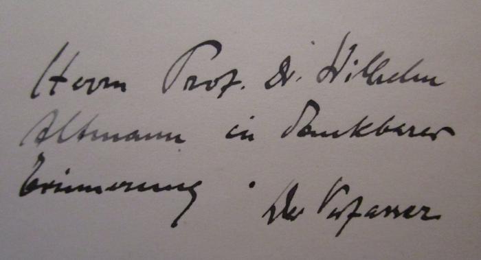 - (Altmann, Wilhelm;Wilcke, Gerhard), Von Hand: Name, Widmung; 'Herrn Prof. Dr. Wilhelm Altmann in Dankbarer Erinnerung. Der Verfasser'. ; Tonalität und Modulation im Streichquartett Mendelssohns und Schumanns (1933)