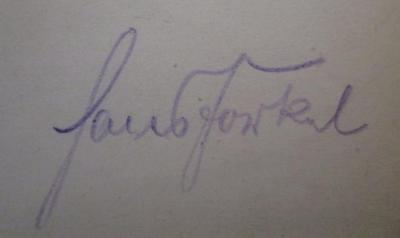 - (Forkel, Hans), Von Hand: Autogramm, Name; 'Hans Forkel'. ; Märkisches Liederblatt (o.J.)