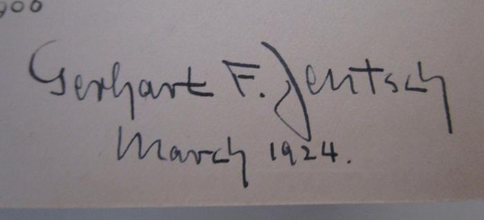  The constitutional documents of the puritan revolution 1625-1660 (1906);- (Jentsch, Gerhart F.), Von Hand: Autogramm, Name, Datum; 'Gerhart F. Jentsch 
March 1924'. 