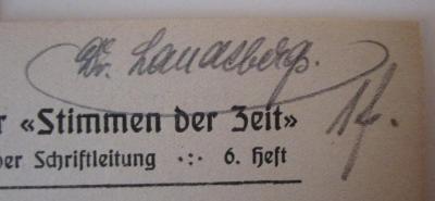  Der Bolschewismus (1919);- (Laudeberg[?], [?]), Von Hand: Autogramm, Name, Berufsangabe/Titel/Branche; 'Dr. Laudeberg'. ;- (unbekannt), Von Hand: Nummer; '1f.'. 