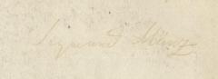 - (Münz, Sigmund), Von Hand: Autogramm, Name; 'Sigmund Münz'. 