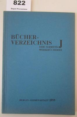  Bücherverzeichnis J der Siemens-Werkbücherei (1935)