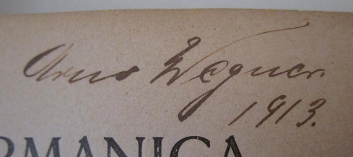 Kg 411 4 3.Ex.: Fauna Germanica : Die Käfer des Deutschen Reiches. IV. Band (1912);45 / 1122 (Wegner, Arno), Von Hand: Autogramm, Name, Datum; 'Arno Wegner 1913.'. 