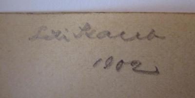 - (Staub, Lili), Von Hand: Autogramm, Name, Datum; 'Lili Staub 1902'. ; Gottfried Kellers Leben. Seine Briefe und Tagebücher. Dritter Band: 1861-1890 (1897)