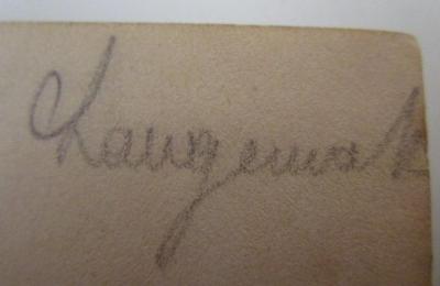  Gesetz-Sammlung für die könglichen Preußischen Staaten 1891 : Nr. 1 bis einschl. 38 (1891);- (Langemak, Paul), Von Hand: Autogramm, Name; 'Langemak'. 