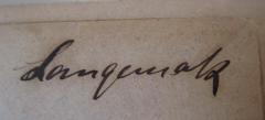 - (Langemak, Paul), Von Hand: Autogramm, Name; 'Langemak'. 
