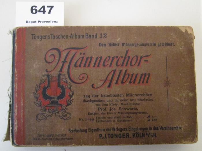  1. Männerchor-Album :  144 der beliebtesten Männerchöre (o.J.)
