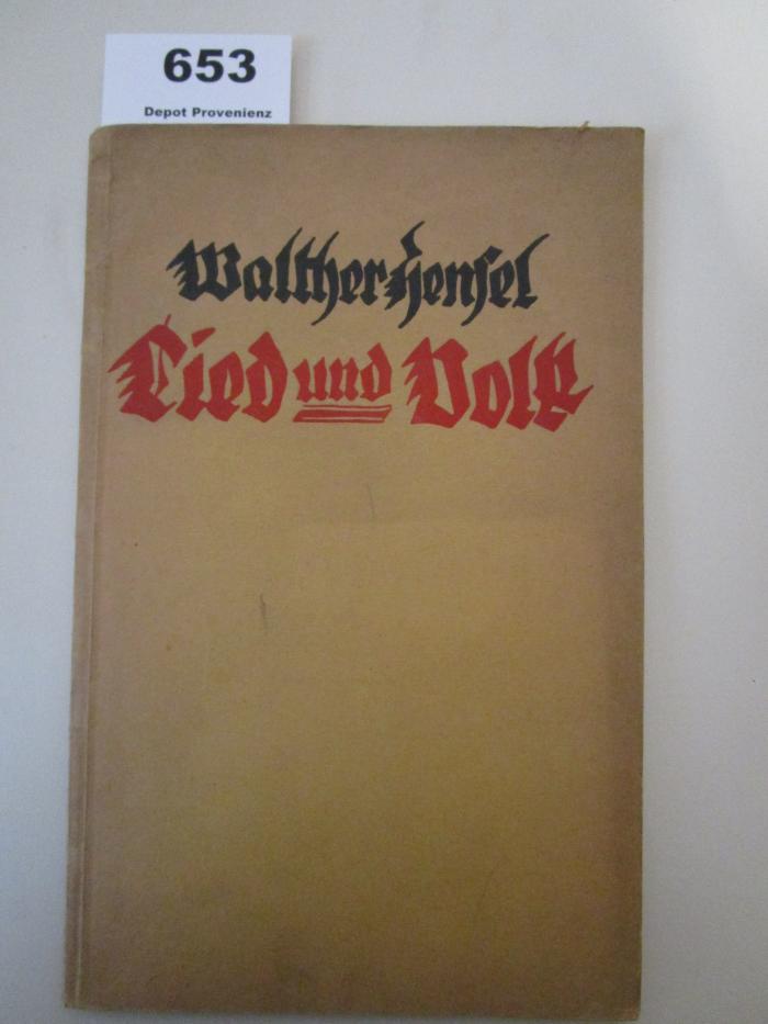  Lied und Volk : Eine Streitschrift wider das falsche deutsche Lied (1927)