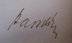 - (Kamsch[?], [?]), Von Hand: Autogramm, Name; 'Kamsch[?]'. 