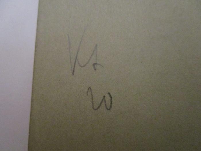  Die Sprachlichen Hilfsmittel für Verständnis und Wiedergabe von Tonwerken : Eine ästhetische Untersuchung (1906);- (unbekannt), Von Hand: Nummer; 'KA
20'. 