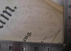 - (Otto Kreyer (Krefeld)), Stempel: Name, Ortsangabe, Buchhändler; 'Otto Kreyer's 
Spezial-Musikhaus
Telefon 2014 
Krefeld, Hochstr. 20'.  (Prototyp)