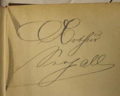  Schauenburgs allgemeines Deutsches Kommersbuch  (o.J.);- (Segall, Arthur), Von Hand: Autogramm, Name; 'Arthur Segall'. 