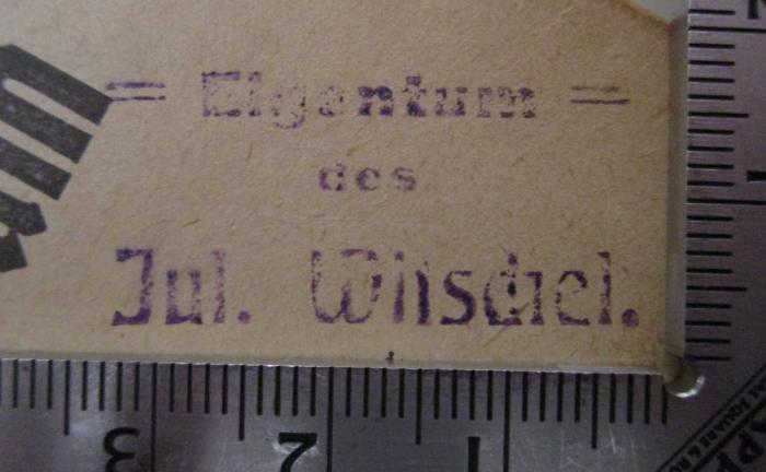  1. Männerchor-Album :  144 der beliebtesten Männerchöre (o.J.);- (Witschel, Julius[?]), Stempel: Name; 'Eigentum des Jul. Witschel'.  (Prototyp)