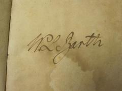 - (Barth, Wilhelm Lebercht), Von Hand: Name, Autogramm; 'W L Barth '. 