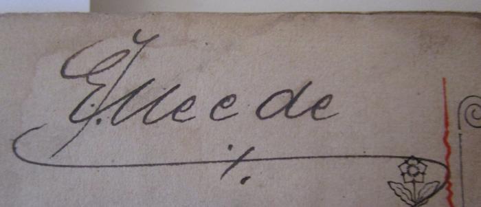  Liederbuch für Deutsche Studenten (o.J.);- (Meede[?], G. I.[?]), Von Hand: Autogramm, Name, Initiale; 'G.I. Meede'. 