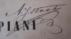 - (Flaat[?], A. J.), Von Hand: Autogramm, Name; 'A. J. Flaat'. 