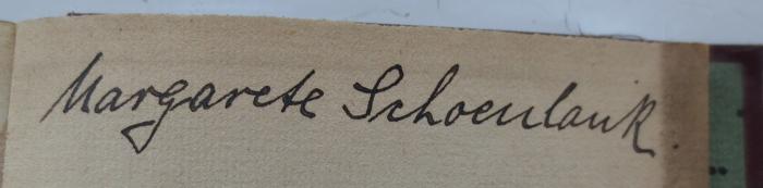 - (Schoenlank, Margarete), Von Hand: Autogramm, Name; 'Margarete Schoenlank.'. ; Das Rheingold : Vorabend zum Bühnenfestspiel Der Ring des Nibelungen (o.J.)