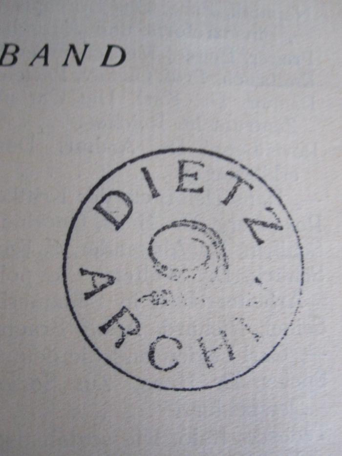  Die Gesellschaft : Internationale Revue für Sozialismus und Politik (1929);- (Verlag J. H. W. Dietz Nachf. (Berlin)), Stempel: Name; 'Dietz Archiv'.  (Prototyp)