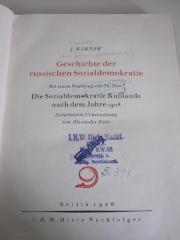 MB 4196: Geschichte der russischen Sozialdemokratie : mit einem Nachtrag: Die Sozialdemokratie Rußlands nach dem Jahre 1908 (1926)