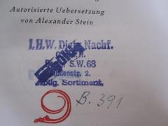 - (Verlag J. H. W. Dietz Nachf. (Berlin)), Von Hand: Signatur; 'B. 391'. 