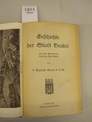  Geschichte der Stadt Brakel. Mit einer Wanderung durch das Amt Brakel (1925)