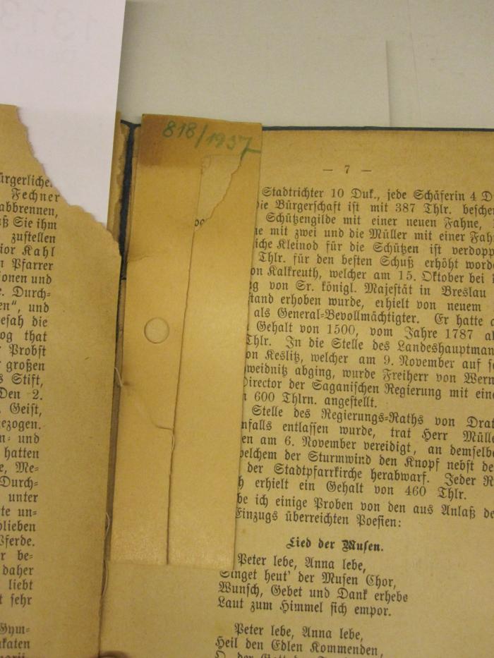  Ein hundertjähriges Familien-Jubiläum : Verkauf des Herzogthums Sagan und Einzug des neuen Herzogs Peter von Kurland (1886);- (unbekannt), Papier: Inventar-/ Zugangsnummer; '818/1937'. 