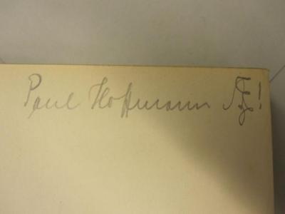  Festschrift zum 50jährigen Jubiläum des Akademischen Turnvereins zu Berlin (ATD) (1910);- (Hoffmann, Paul), Von Hand: Autogramm, Name; 'Paul Hoffmann AE!'. 