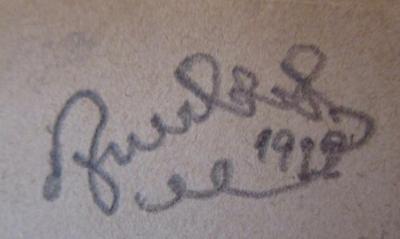  Schillers sämmtliche Werke in zwölf Bänden. Erster Band (1875);- (Auerbach[?], [?]), Von Hand: Autogramm, Datum, Name; 'Auerbach 1922'. 