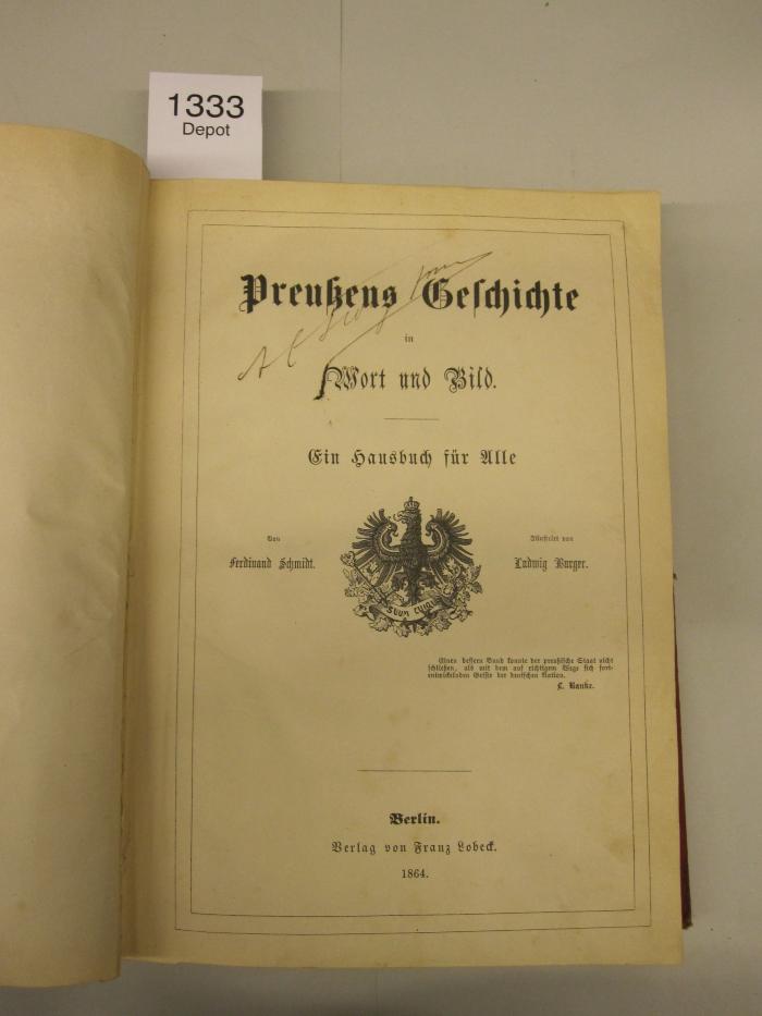  Preußens Geschichte in Wort und Bild : Ein Hausbuch für Alle (1864)