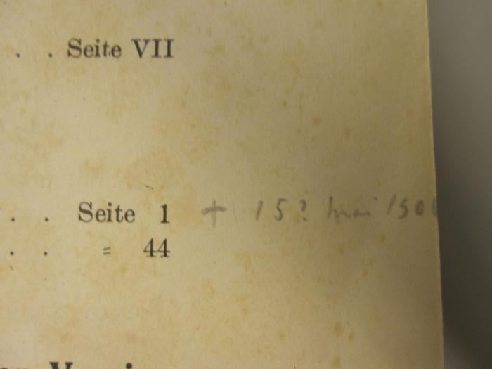  Schriften der Physikalisch-ökonomischen Gesellschaft zu Königsberg in Pr. (1906);- (unbekannt), Von Hand: Annotation, Datum, Notiz; '† 15? Mai 190[.]'. 