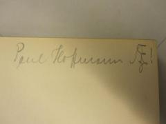 - (Hoffmann, Paul), Von Hand: Autogramm, Name; 'Paul Hoffmann AE!'. 