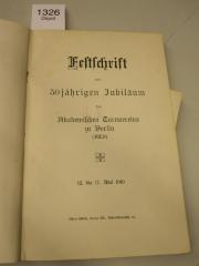  Festschrift zum 50jährigen Jubiläum des Akademischen Turnvereins zu Berlin (ATD) (1910)