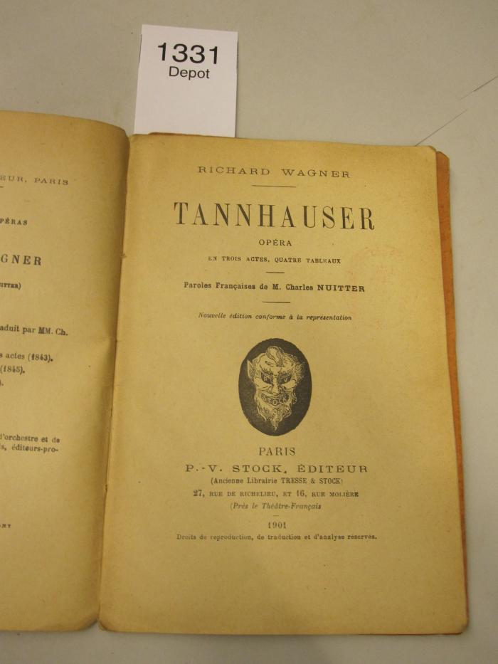  Tannhäuser Opera en trois actes, quatres tableaux (1901)
