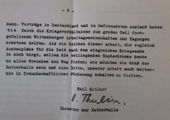 - (Thulin, Oskar), Von Hand: Autogramm, Name; 'O. Thulin.'. 