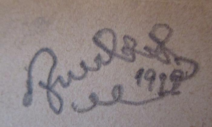  Schillers sämmtliche Werke in zwölf Bänden. Erster Band (1875);- (Auerbach[?], [?]), Von Hand: Autogramm, Datum, Name; 'Auerbach 1922'. 