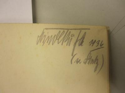  Runenfibel (1935);- (Rühle, Dietrich), Von Hand: Autogramm, Name, Datum; '[...Rühle] 1936 (v. Diet)'. 
