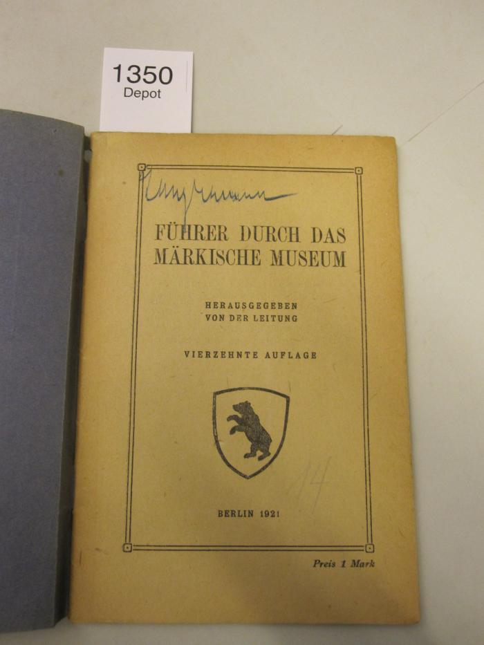  Führer durch das Märkische Museum (1921)