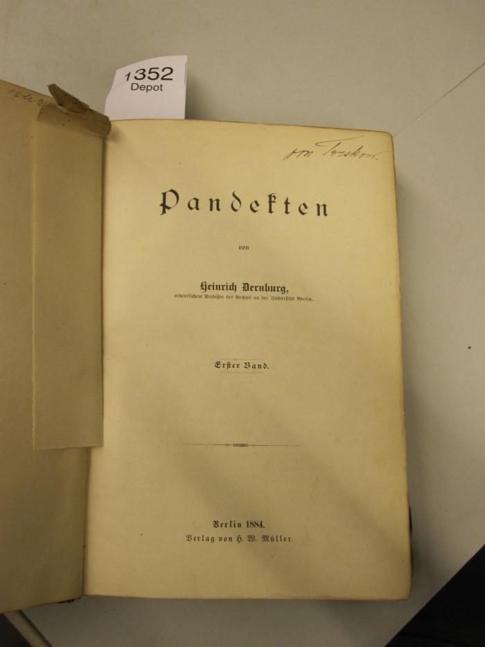  Pandekten (1884)