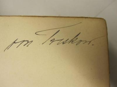  Pandekten (1884);- (Treskow, Familie), Von Hand: Autogramm, Name; 'von Treskow.'. 