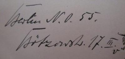 - (Zinke, Benno), Von Hand: Autogramm, Ortsangabe, Name; 'Berlin N.O. 55. Benno Zinke 
Bötzowstr. 17.III.v'. ; Karten und Skizzen aus der ausserdeutschen Geschichte der letzten Jahrhunderte. Zur raschen und sicheren Einprägung