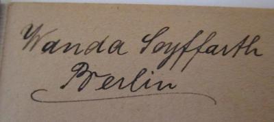  Märkischer Fahrtenspiegel : Gaublatt der Brandenburgischen Wandervögel (1915-16);- (Seyffarth, Wanda), Von Hand: Autogramm, Name, Ortsangabe; 'Wanda Seyffarth Berlin'. 