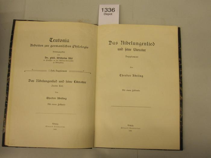  Das Nibelungenlied und seine Literatur. Supplement. (1909)