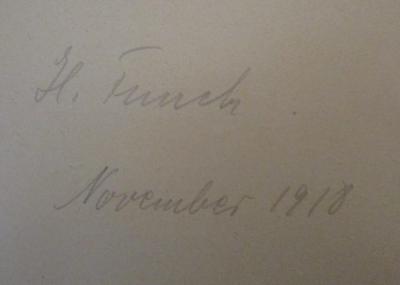 - (Funck, Hans), Von Hand: Autogramm, Name, Datum; 'H. Funck November 1918'.  (Prototyp); Der Ring des Polykrates : Heitere Oper in einem Akt nach einer Lustspielidee des H. Teweles (o.J.)