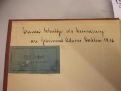 g49II / 88 (Schultze, Emmi;Adams, [?]), Von Hand: Widmung; 'Emmi Schultze als Erinnerung 
an Geheimrat Adams, Dahlem 1916.'. 