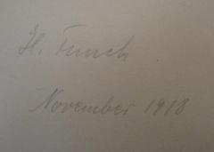 - (Funck, Hans), Von Hand: Autogramm, Name, Datum; 'H. Funck November 1918'.  (Prototyp)