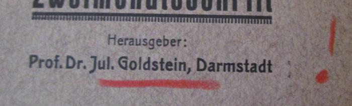  Goethe und die Juden (1926);- (unbekannt), Von Hand. 